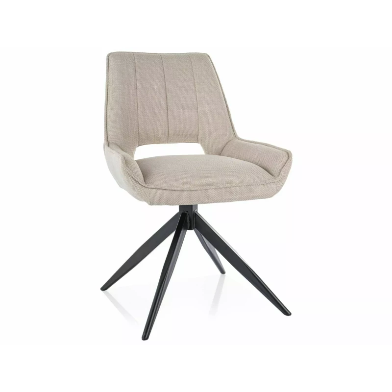 Drehsessel YELENA mit Polsterung – hellbeige/schwarz