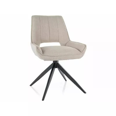 Drehsessel YELENA mit Polsterung – hellbeige/schwarz