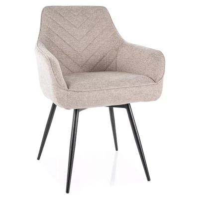 ADONIRA Polsterstuhl für Esszimmer - hellbeige/schwarz