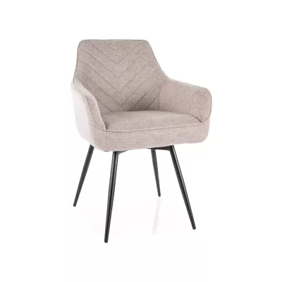 ADONIRA Polsterstuhl für Esszimmer - hellbeige/schwarz