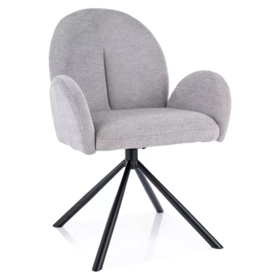 Gepolsterter Drehsessel SAKURA – grau/schwarz