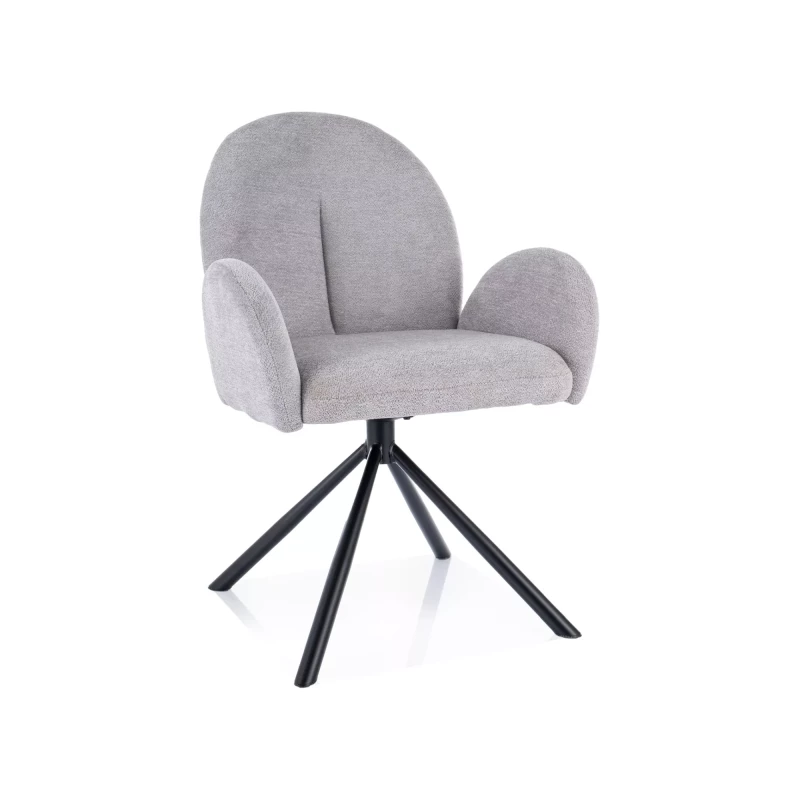 Gepolsterter Drehsessel SAKURA – grau/schwarz