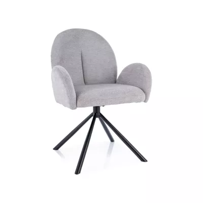 Gepolsterter Drehsessel SAKURA – grau/schwarz
