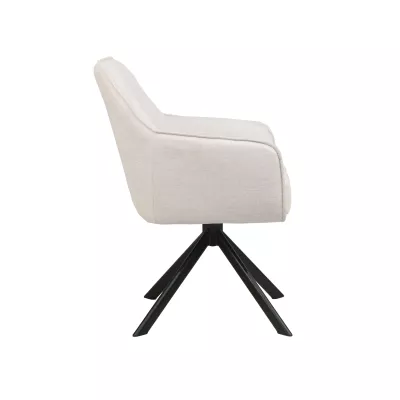 Drehbarer Esszimmerstuhl ZARIA – hellbeige/schwarz