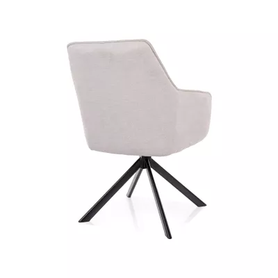 Drehbarer Esszimmerstuhl ZARIA – hellbeige/schwarz