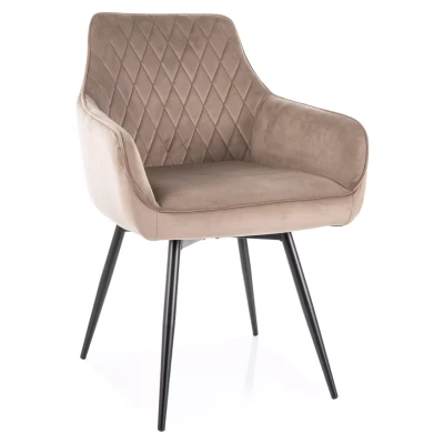 NAOMI Polsterstuhl für Esszimmer – Dunkelbeige/Schwarz