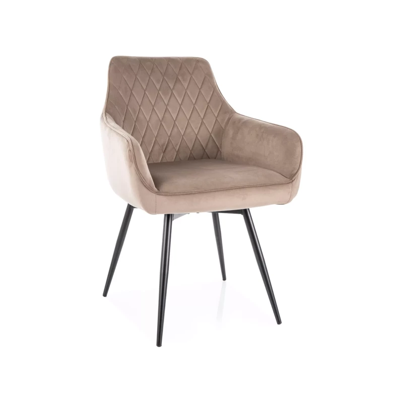 NAOMI Polsterstuhl für Esszimmer – Dunkelbeige/Schwarz