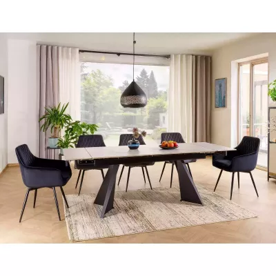 NAOMI Polsterstuhl für Esszimmer – Dunkelbeige/Schwarz