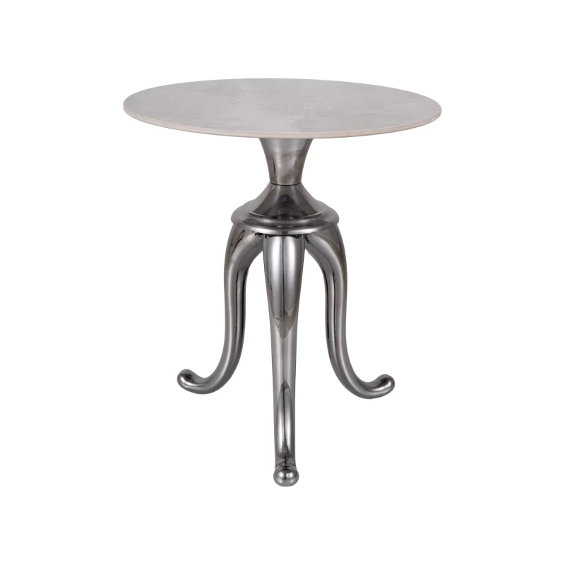 Runder Beistelltisch FAGAN - grau/silber