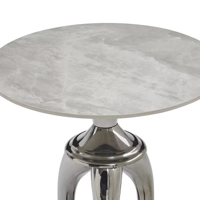 Runder Beistelltisch FAGAN - grau/silber