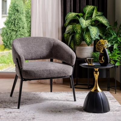 SANJAR Beistelltisch - schwarz/gold
