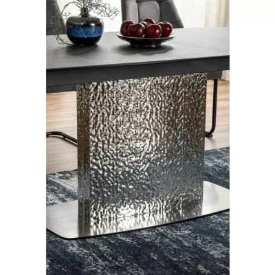 Ausziehbarer Designertisch 160(240)x90 RENIS – Dunkelblau/Silber
