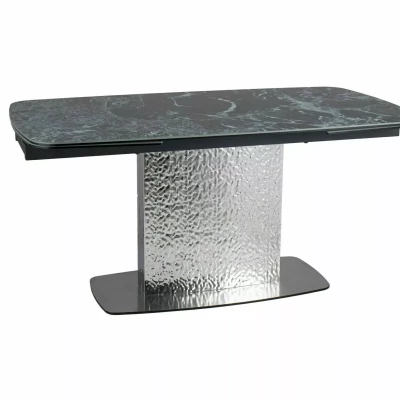 Ausziehbarer Designertisch 160(240)x90 RENIS – Dunkelblau/Silber