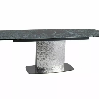 Ausziehbarer Designertisch 160(240)x90 RENIS – Dunkelblau/Silber