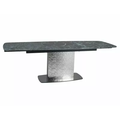 Ausziehbarer Designertisch 160(240)x90 RENIS – Dunkelblau/Silber