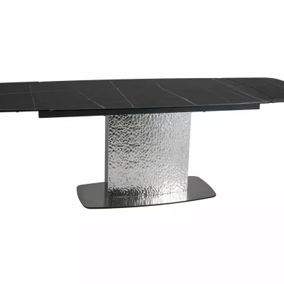 Ausziehbarer Designertisch 160(240)x90 RENIS - schwarz/silber