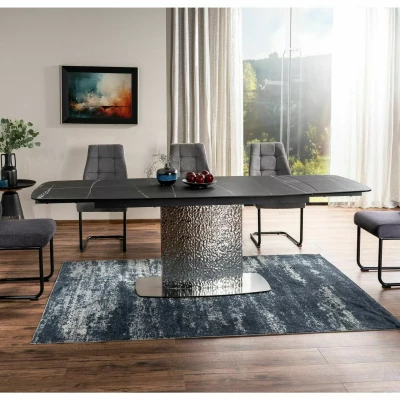 Ausziehbarer Designertisch 160(240)x90 RENIS - schwarz/silber