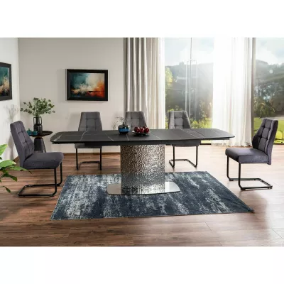 Ausziehbarer Designertisch 160(240)x90 RENIS - schwarz/silber