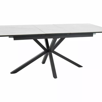 Ausziehbarer Esstisch 160(200)x90 URBAL - weiß/schwarz