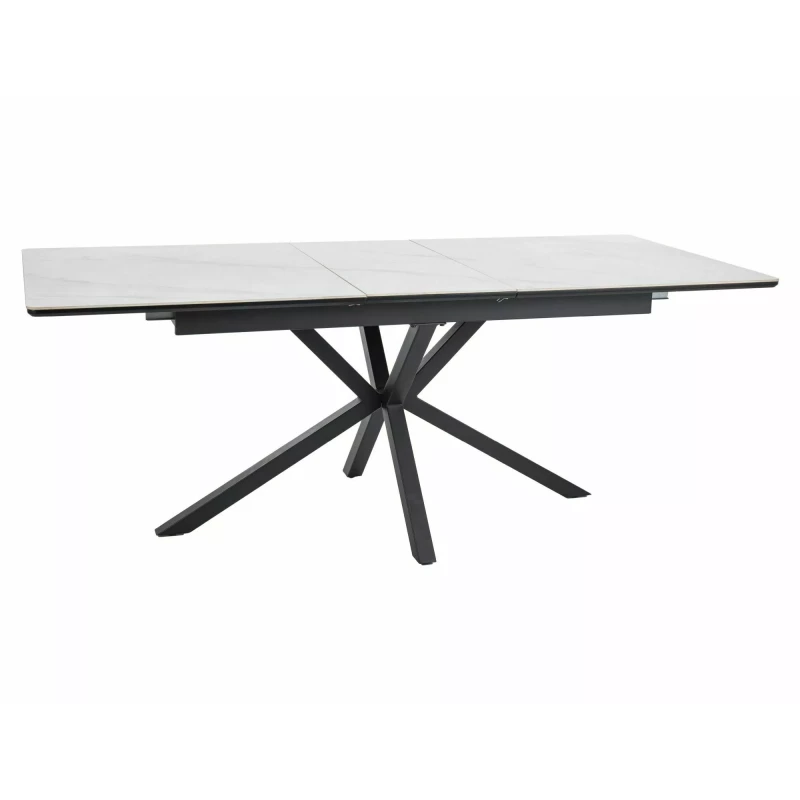 Ausziehbarer Esstisch 160(200)x90 URBAL - weiß/schwarz