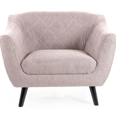 Polstersessel FLORIKA - hellbeige/wenge