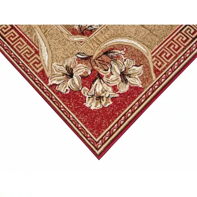 Gemusterter Teppich 80x150 cm LUKEN - rot / beige