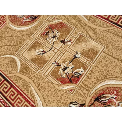 Gemusterter Teppich 140x190 cm LUKEN - rot / beige