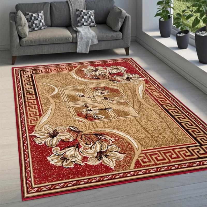 Gemusterter Teppich 250x350 cm LUKEN - rot/beige