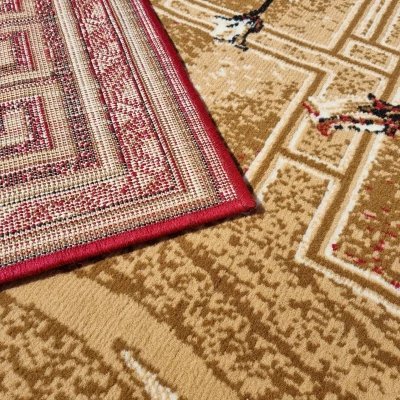 Gemusterter Teppich 250x350 cm LUKEN - rot/beige