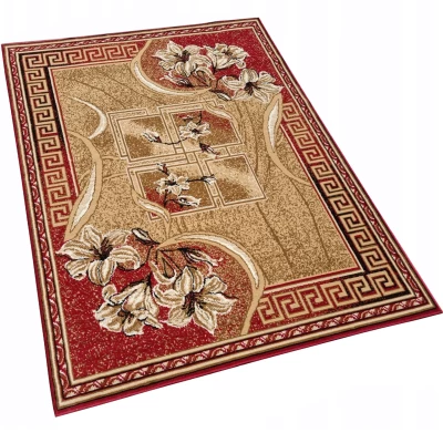 Gemusterter Teppich 250x350 cm LUKEN - rot/beige