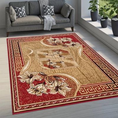 Gemusterter Teppich 300x400 cm LUKEN - rot/beige