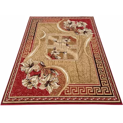 Gemusterter Teppich 300x400 cm LUKEN - rot/beige