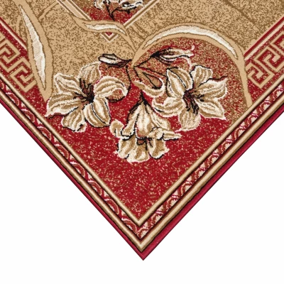 Gemusterter Teppich 300x400 cm LUKEN - rot/beige