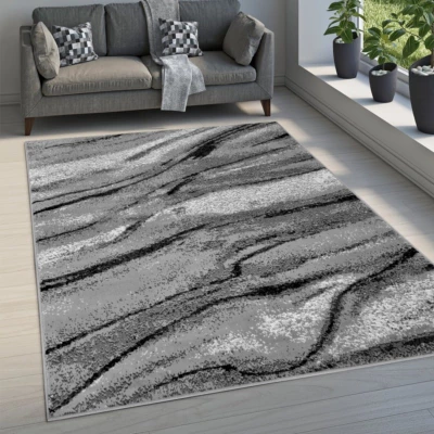 Rechteckiger Teppich 50x90 cm LUKEN - grau / schwarz