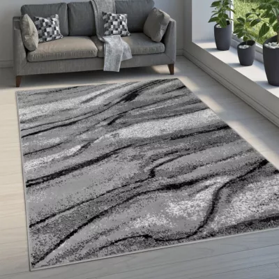 Rechteckiger Teppich 50x90 cm LUKEN - grau / schwarz