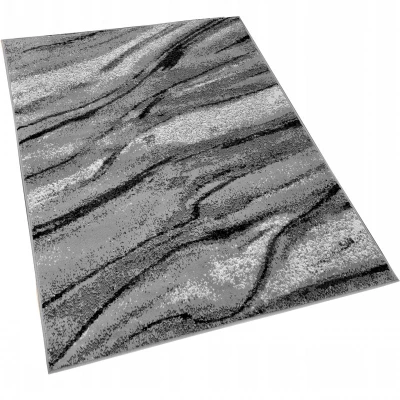 Rechteckiger Teppich 50x90 cm LUKEN - grau / schwarz