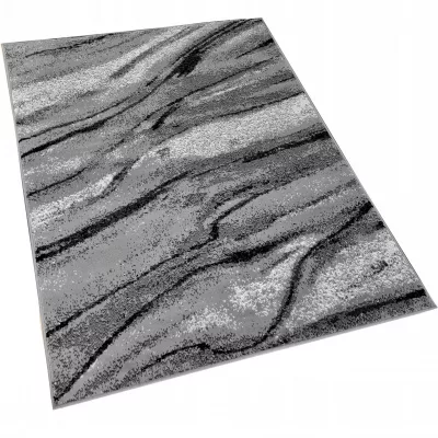 Rechteckiger Teppich 50x90 cm LUKEN - grau / schwarz
