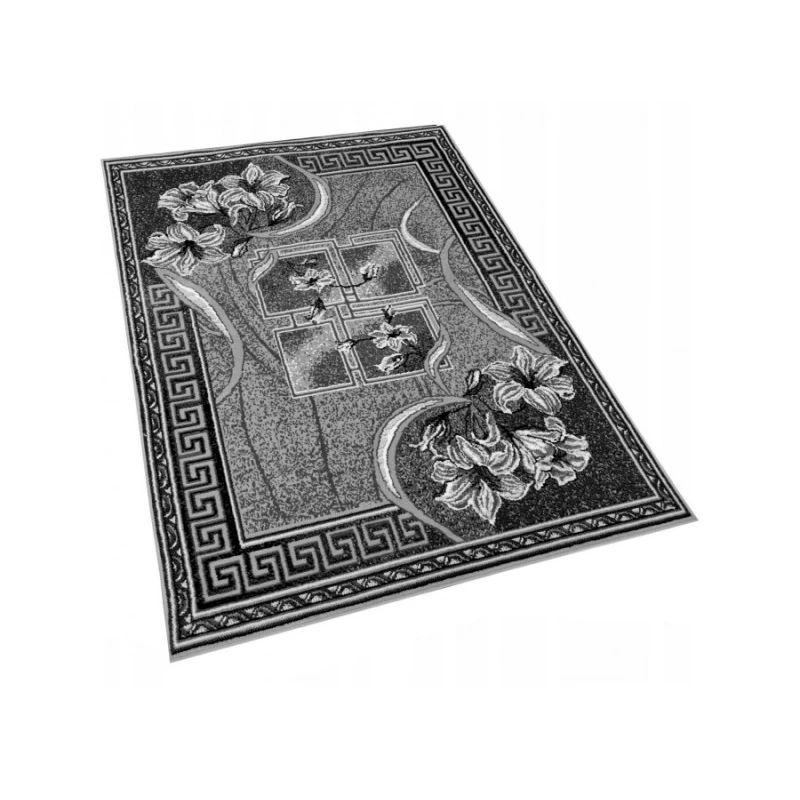 Gemusterter Teppich 50x90 cm LUKEN - grau / schwarz