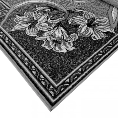 Gemusterter Teppich 50x90 cm LUKEN - grau / schwarz