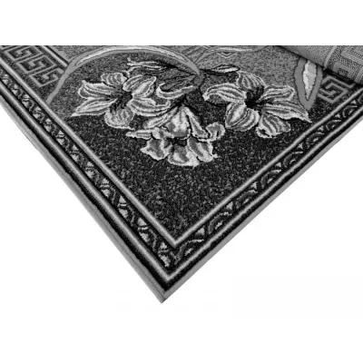 Gemusterter Teppich 50x90 cm LUKEN - grau / schwarz