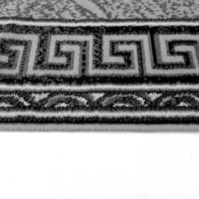 Gemusterter Teppich 50x90 cm LUKEN - grau / schwarz