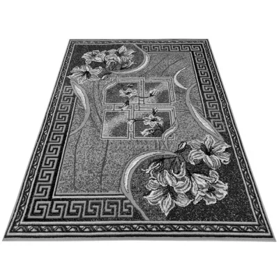 Gemusterter Teppich 50x90 cm LUKEN - grau / schwarz