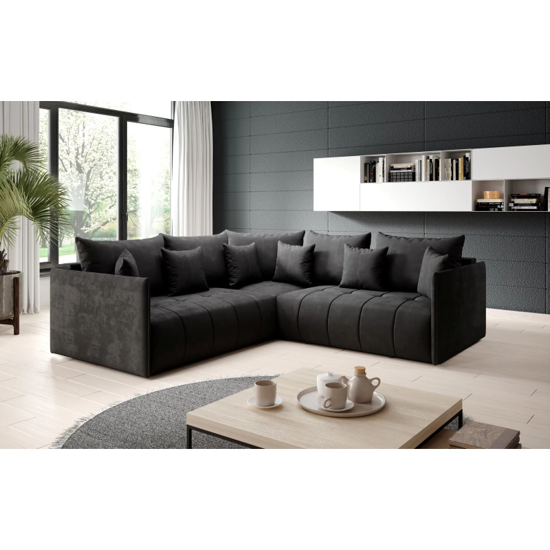 Ecksofa-Set VALENTINI – dunkelgrau