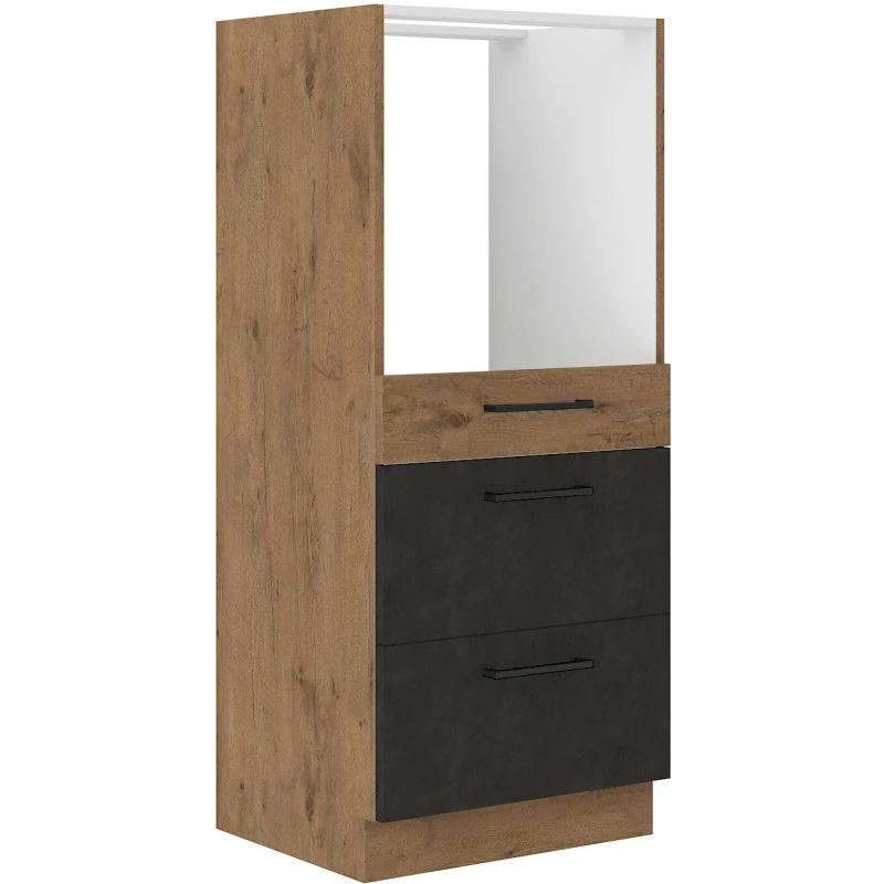 Schrank mit Schubladen für Einbaubackofen VANYA – Breite 60 cm, Matera / Eiche Lancelot