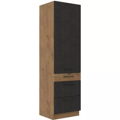 Lebensmittelschrank mit Schubladen VANYA – Breite 60 cm, matera / Eiche Lancelot