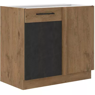 Verlängerter Eckschrank VANYA – Breite 105 cm, matera / Eiche Lancelot