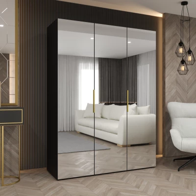 Spiegelschrank 150 cm RABIA - schwarz / gold
