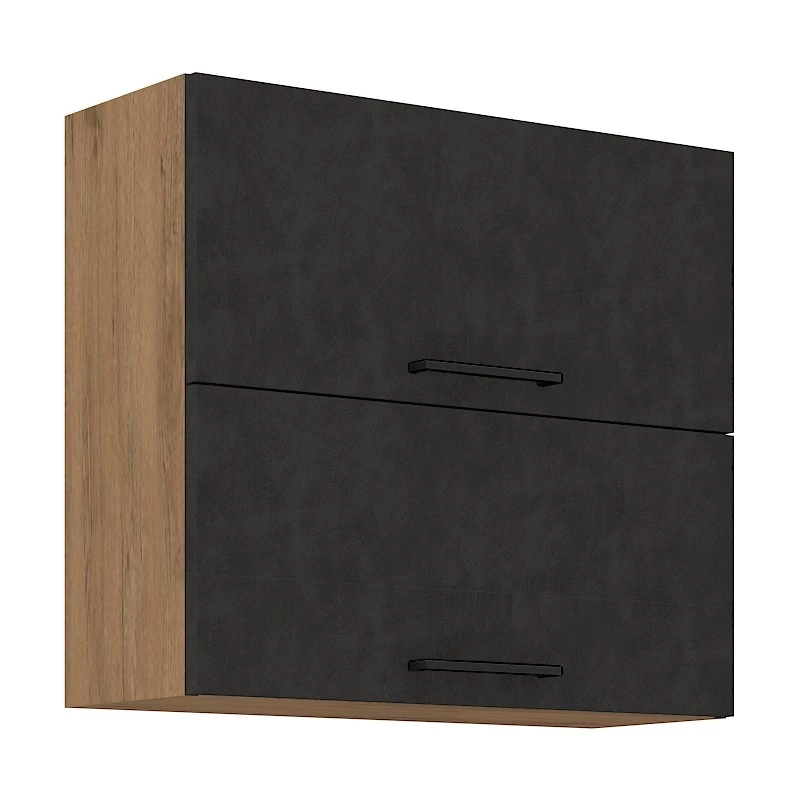 Oberer Klappschrank VANYA – Breite 80 cm, Matera / Lancelot-Eiche