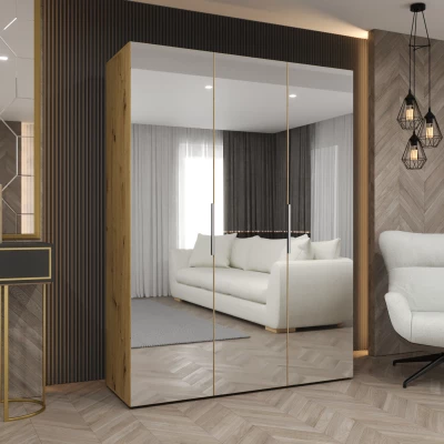 Spiegelschrank 150 cm RABIA – Eiche handwerklich / Kaschmir