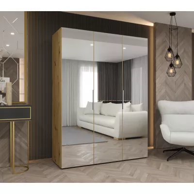 Spiegelschrank 150 cm RABIA – Eiche handwerklich / Kaschmir